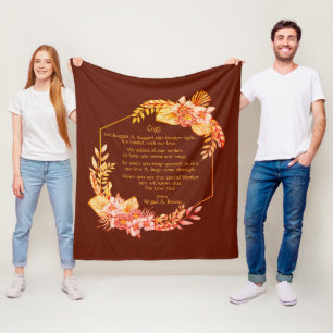 Ändern von Text hinzufügen Name Boho Blume Frame H Fleecedecke