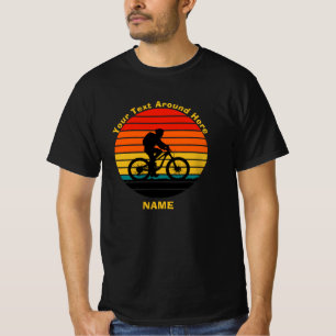 Ändern von Text Name hinzufügen Retro Sunset Bike  T-Shirt