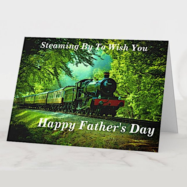 Ändern von Text Name Steam Train Happy Vathers Day Karte (Von Creator hochgeladen)