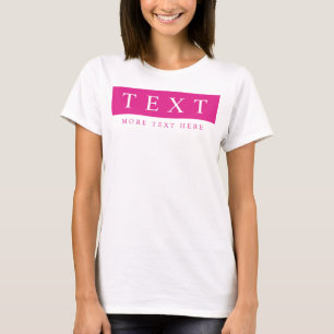 Ändern von Text zeigt moderne, rosa Vorlage an T-Shirt
