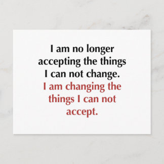 Ändern, was ich nicht akzeptieren kann postkarte