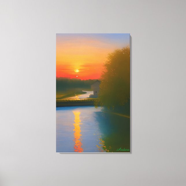 Anders Artistry* dusk Falls on Waterway Leinwanddruck (Vorderseite)