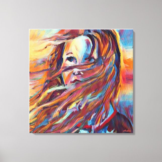 Anders Artistry* Warten*Impressionative Wasserfarb Leinwanddruck (Vorderseite)