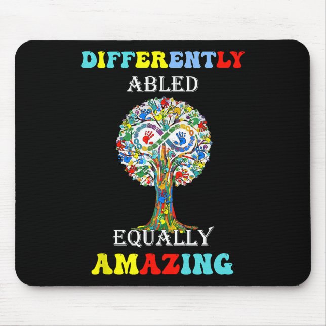 Anders Befähigt Gleich Großartig Design Autismus A Mousepad (Vorne)