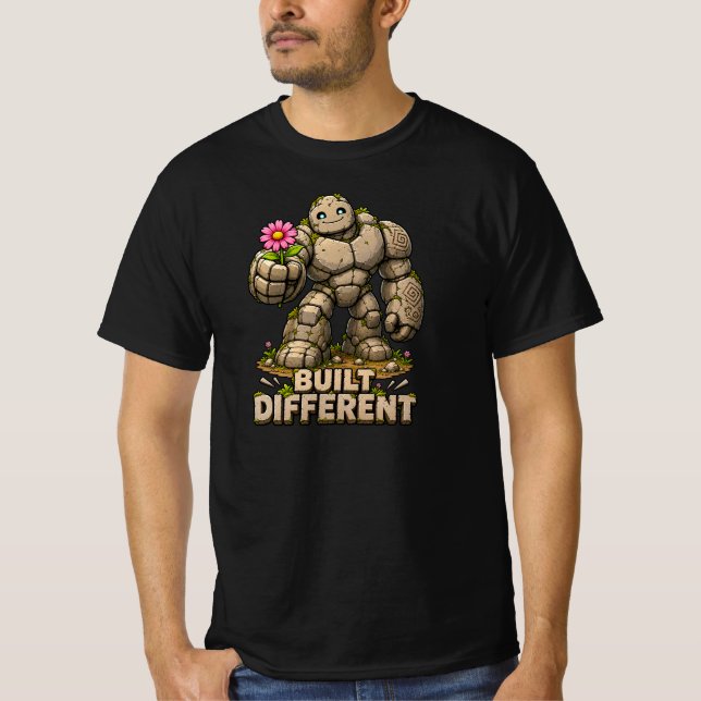 Anders Gebauter Süßer Steingolem DND Fantasy Humor T-Shirt (Vorderseite)