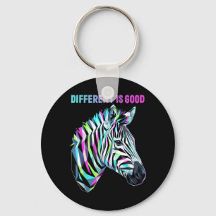 Anders ist gut Seltene Krankheiten Awareness Zebra Schlüsselanhänger