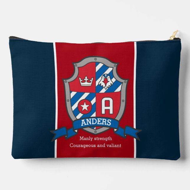 Anders Letter Ein Name bedeutet Rotblauer Ritter W Zubehörtasche (Rückseite)