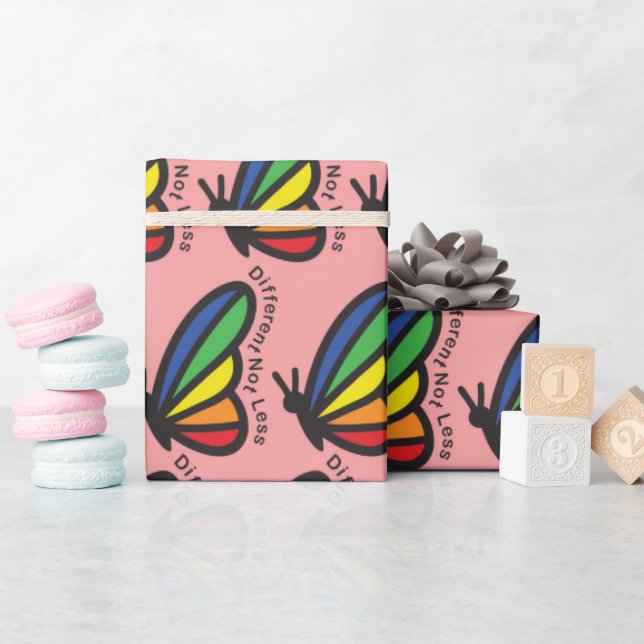 Anders Nicht Weniger Autismus Bunte Butterfly ASD Geschenkpapier (Babyparty)
