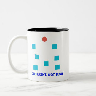 Anders, nicht weniger inklusive Formen Illustrati Zweifarbige Tasse