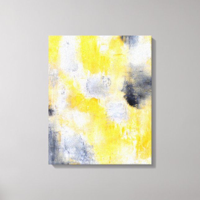 "Anders" Schwarz-Gelb-Abstrakte Kunst Leinwanddruck (Vorderseite)