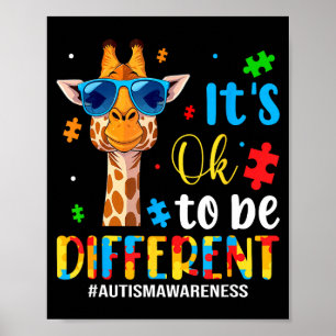 Anders sein Autismus-Bewusstsein süße Giraffe Poster