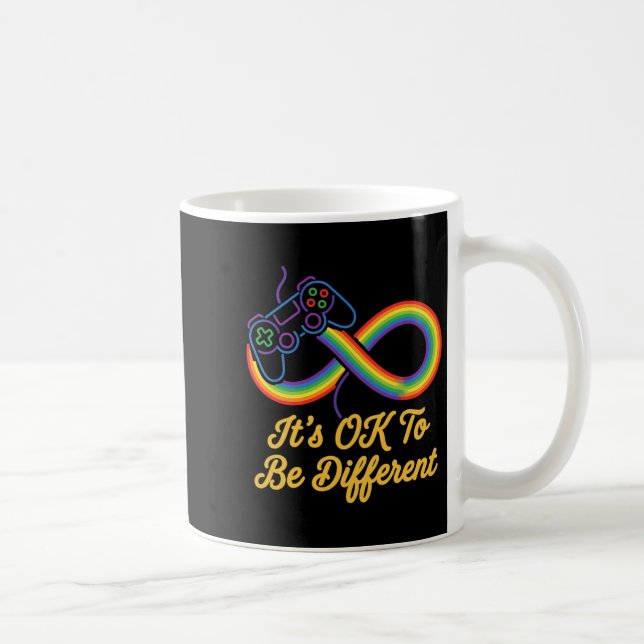 Anders sein Autismus Gaming Regenbogen Unendlichke Kaffeetasse (Rechts)