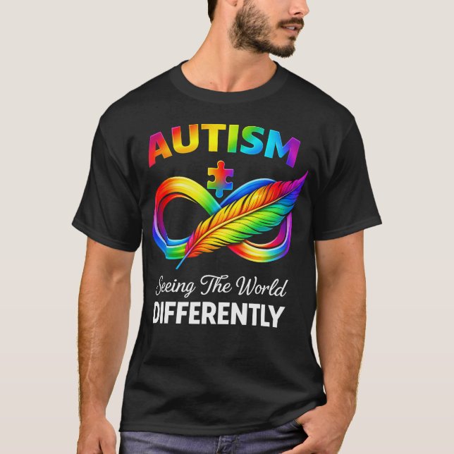 Anders sieht die Welt Autismus-Bewusstsein T-Shirt (Vorderseite)