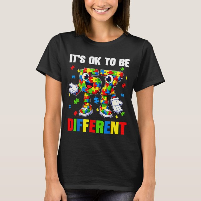 Anders zu sein 67 sechs sieben Puzzle Autismus T-Shirt (Vorderseite)
