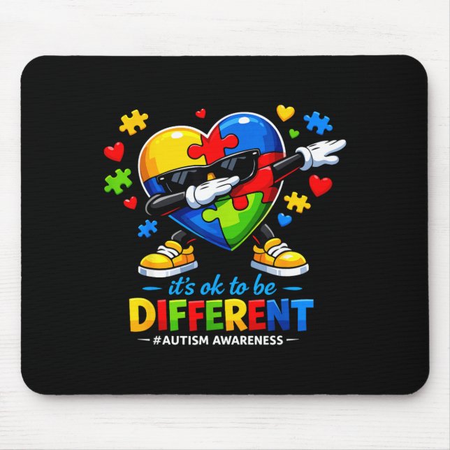 Anders zu sein Dabbing-Autismus-Bewusstsein Junge  Mousepad (Vorne)