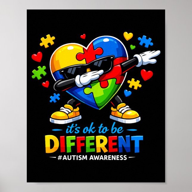 Anders zu sein Dabbing-Autismus-Bewusstsein Junge  Poster (Vorne)