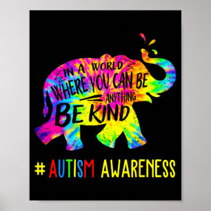Anders zu sein Elefant Autismuskampagne Batik Poster