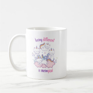 Anders zu sein ist meowgisch Lustige Einhorn-Katze Kaffeetasse