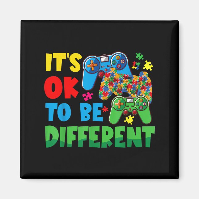 Anders zu sein ist okay Puzzle Autismus-Bewusstsei Magnet (Vorne)