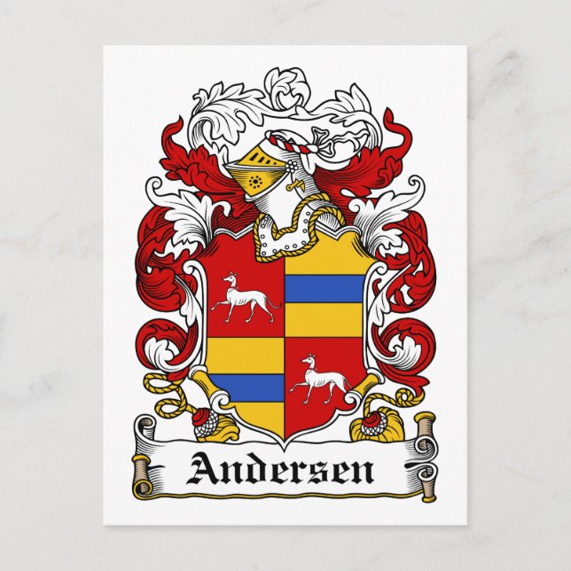 Andersen Familienwappen Postkarte (Vorderseite)