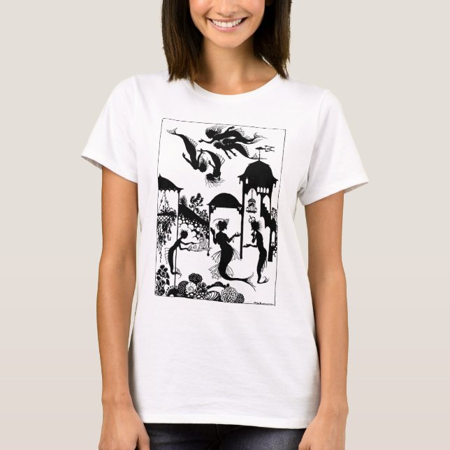 Andersen: Kleine Meerjungfrau-Silhouette T-Shirt (Vorderseite)