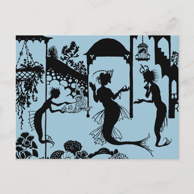 Andersen: Little Mermaid Silhouette Postkarte (Vorderseite)