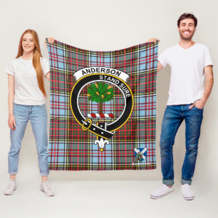 Anderson Ancient Clan Abzeichen Tartan Kariert Fleecedecke
