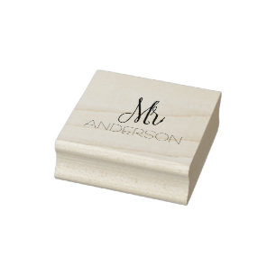 Anderson Black Script Typografy Add Name Gummistempel