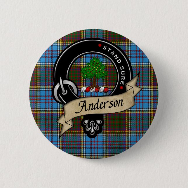 Anderson Clan Abzeichen & Tartan Button (Vorderseite)
