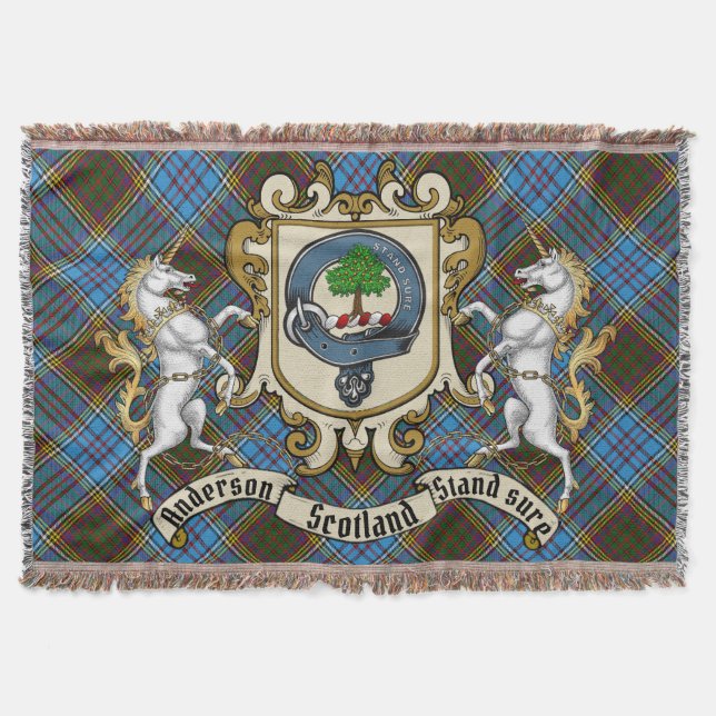 Anderson Clan Abzeichen & Tartan Decke (Vorderseite)
