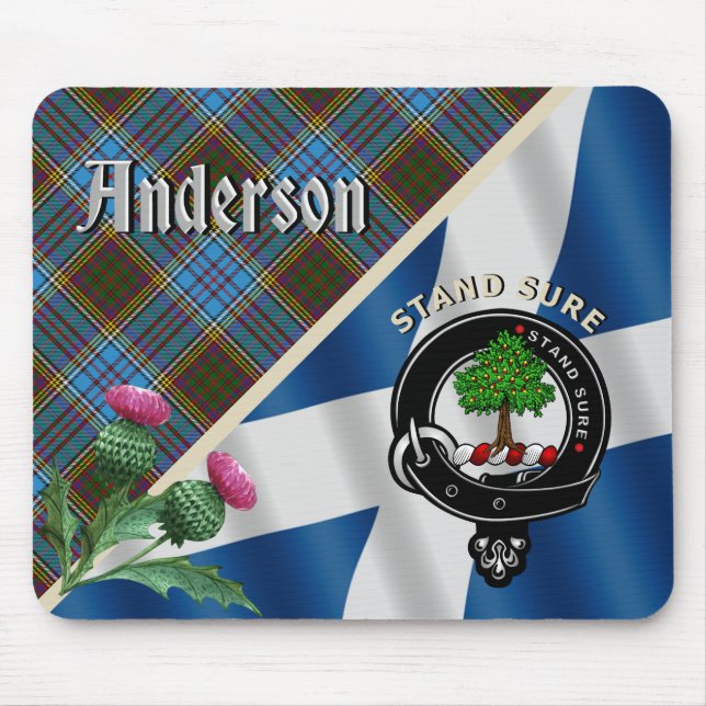 Anderson Clan Abzeichen & Tartan Mouse Pad Mousepad (Vorne)