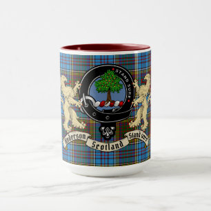 Anderson Clan Abzeichen & Tartan  Tasse