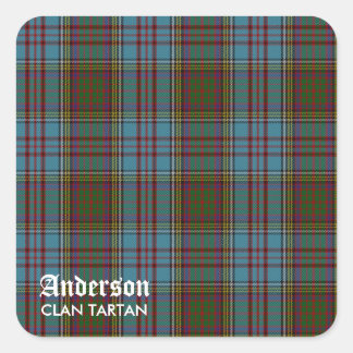 Anderson Clan Family Tartan (mit Namen) Quadratischer Aufkleber