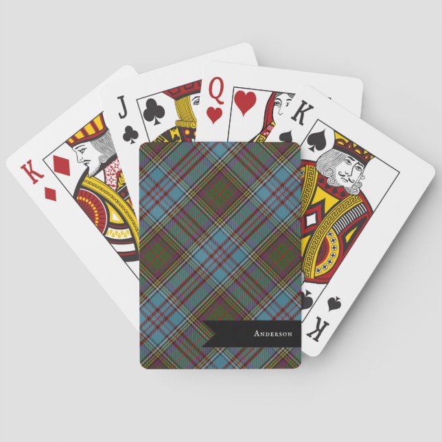 Anderson Clan Tartan Kariert Pattern Scottish Spielkarten (Rückseite)