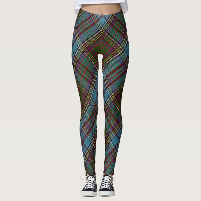  Anderson Clan Tartan Kariertes Muster Schottisch Leggings (Vorderseite)