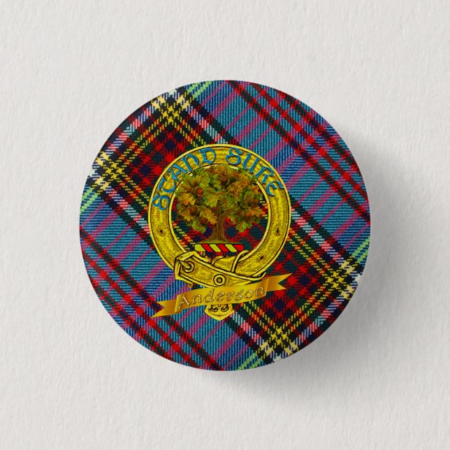 Anderson Clan Tartan & Motif Button (Vorderseite)