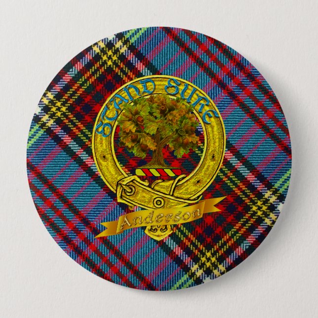 Anderson Clan Tartan & Motif Button (Vorderseite)