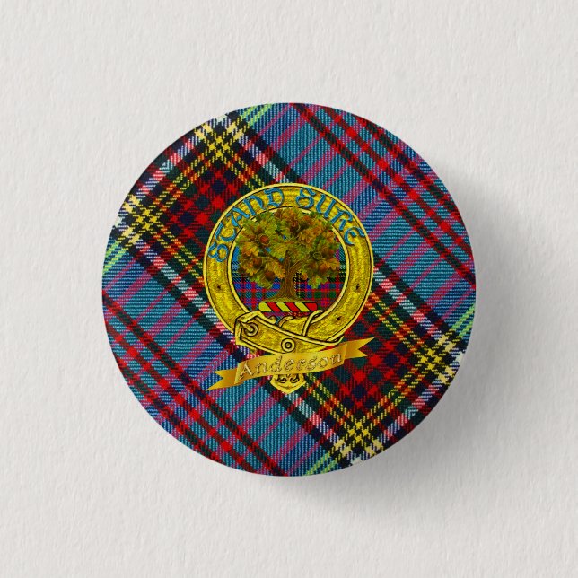 Anderson Clan Tartan & Motif Button (Vorderseite)
