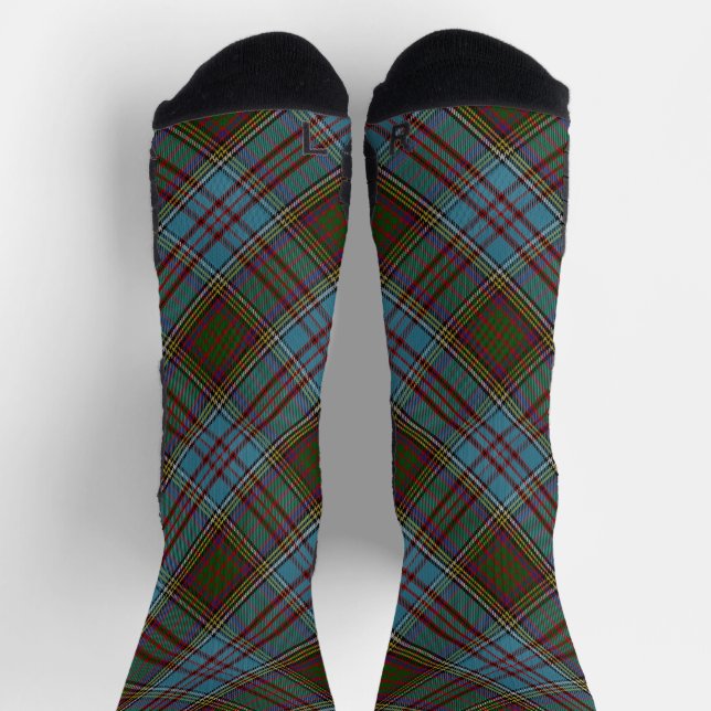 Anderson Clan Tartan Plaid Pattern Scottish Socken (Oben)