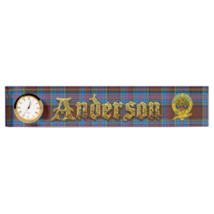 Anderson-Clan-Tartan u. Motiv Namensplakette