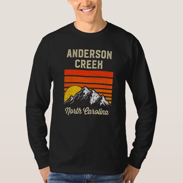 Anderson Creek North Carolina Retro City Staat Vin T-Shirt (Vorderseite)