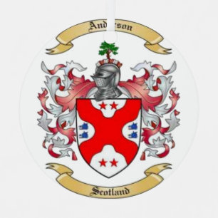 Anderson Familienwappen* Keramik Ornament Aus Metall