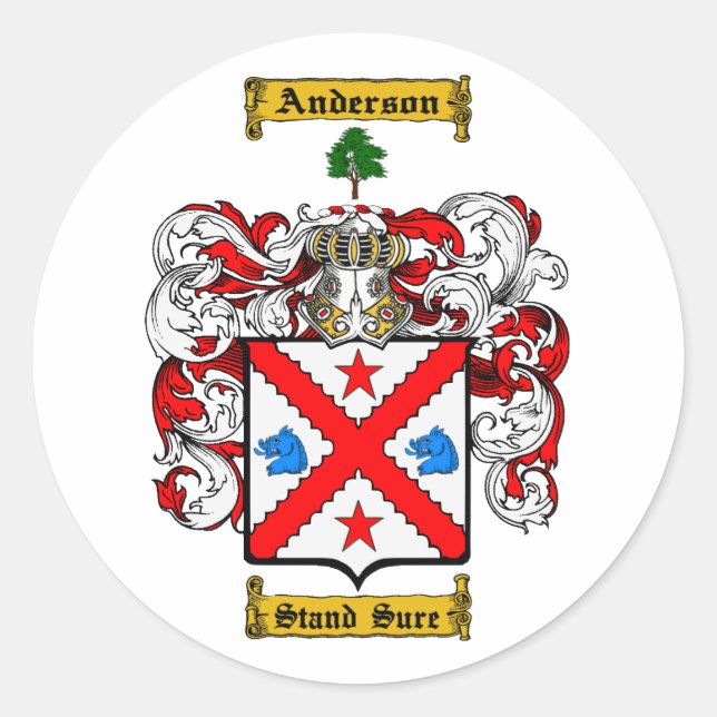 Anderson (Irisch) Runder Aufkleber (Vorderseite)