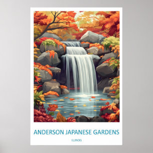 Anderson Japanese Gardens Vintage Reiseposter Poster