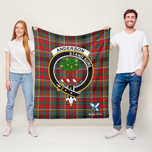 Anderson of Arbrake Clan Abzeichen Tartan Kariert Fleecedecke (Beispiel)