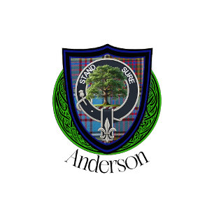 Anderson-Schottischer-Clan-Tartan und -Wappen Flachmann