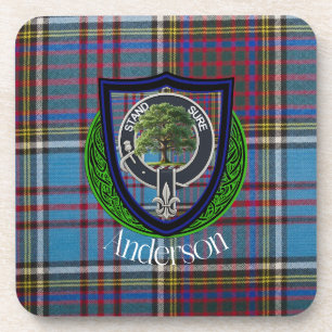 Anderson-Schottischer-Clan-Tartan und -Wappen Getränkeuntersetzer