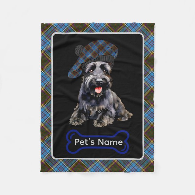 Anderson Scottie Dog Tartan Personalisiert Fleecedecke (Vorderseite)