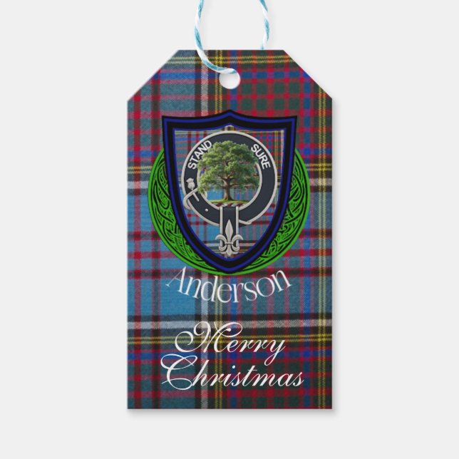 Anderson Scottish Clan Tartan & Crest Geschenkanhänger (Vorderseite)