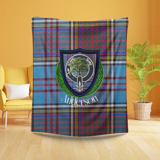 Anderson Scottish Clan Tartan & Wappen Fleecedecke (Von Creator hochgeladen)